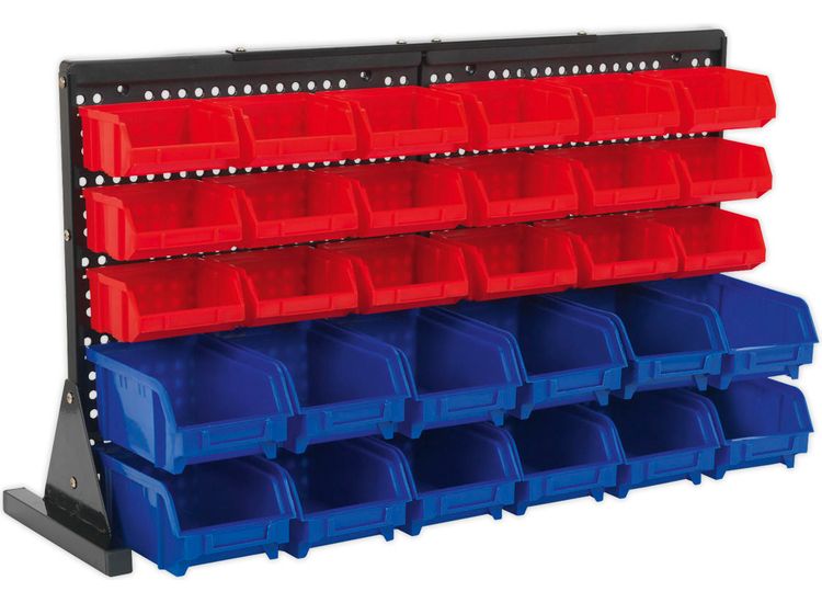 Sealey TPS1218 Bin Storage System Bench Mounting 30 Bins