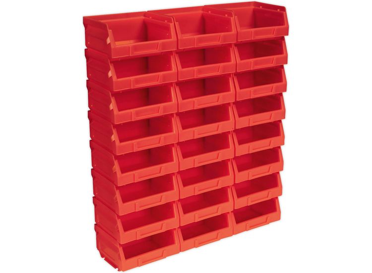 Sealey TPS124R Plastic Storage Bin 105 x 85 x 55mm - Red Pack of 24