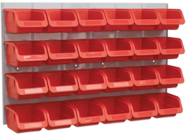 Sealey TPS130 Bin &amp; Panel Combination 24 Bins - Red