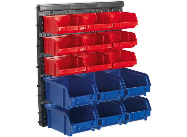 Sealey TPS1569WM Bin Storage System Wall Mounting 15 Bins