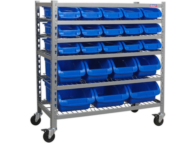 Sealey TPS22 Mobile Bin Storage System 22 Bins