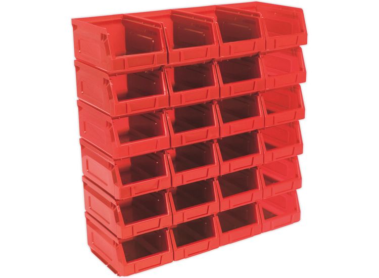 Sealey TPS224R Plastic Storage Bin 105 x 165 x 85mm - Red Pack of 24