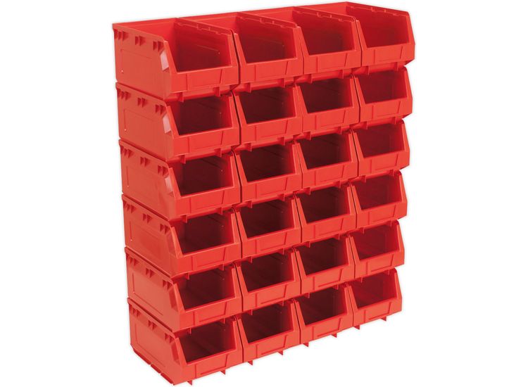 Sealey TPS324R Plastic Storage Bin 150 x 240 x 130mm - Red Pack of 24