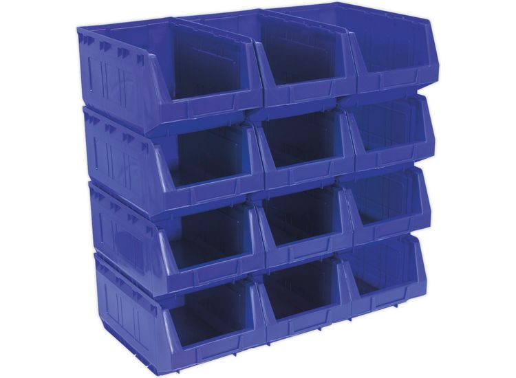 Sealey TPS412B Plastic Storage Bin 210 x 355 x 165mm - Blue Pack of 12