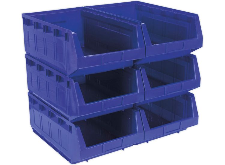 Sealey TPS56B Plastic Storage Bin 310 x 500 x 190mm - Blue Pack of 6