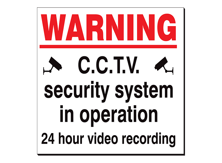 Warning CCTV Security System - 480 x 350 mm