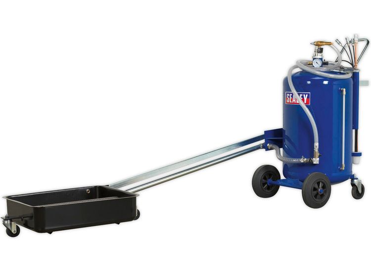 Sealey AK462DX Mobile Oil Drainer with Probes 80ltr Cantilever Air Discharge