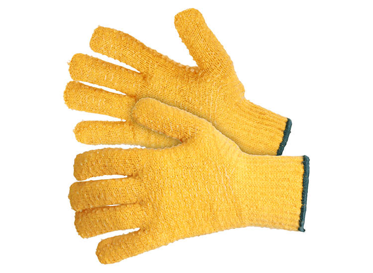 Yellow Kriss-Kross Gripper Gloves