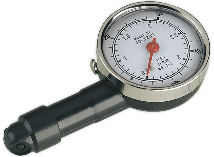 Sealey TST/PG97 Tyre Pressure Gauge Dial Type 0-3bar(0-40psi)