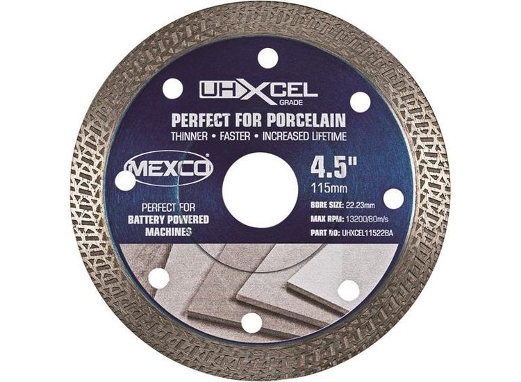 MEXCO UHXCEL Grade Porcelain &amp; Ceramic Tile Diamond Blade 115 x 22mm