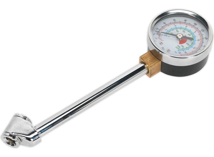 Sealey TSTPG34 Twin Connector Tyre Pressure Gauge 0-220psi