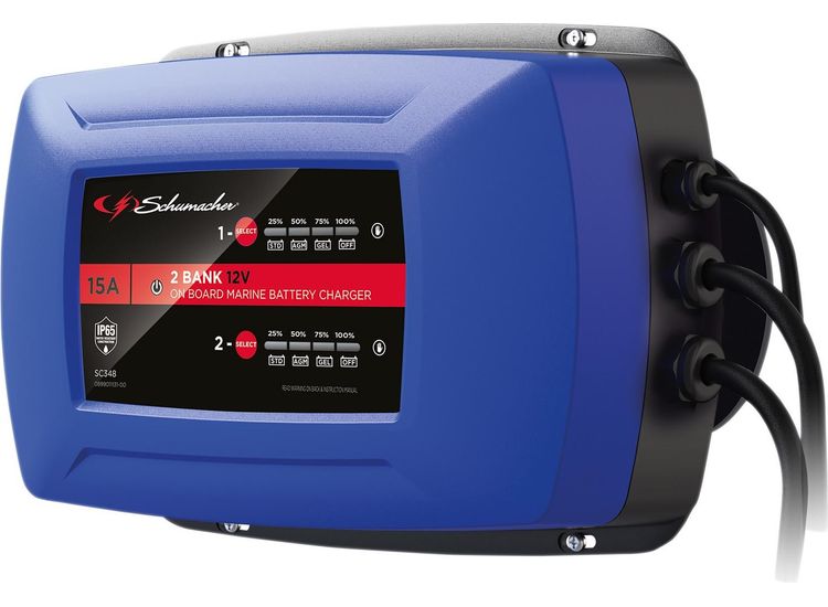 Draper 13102 Schumacher&amp;#174; SC348 2 Bank 12V On Board Marine Battery Charger, 15A