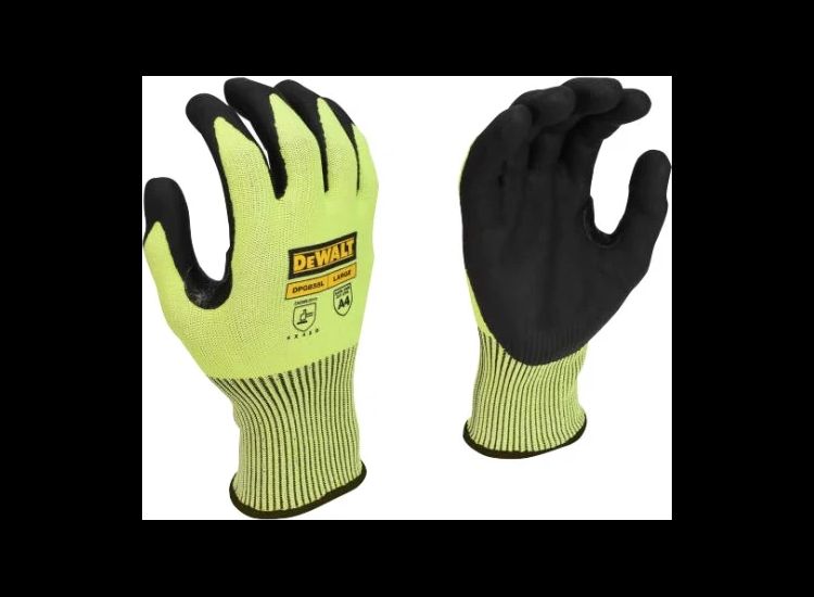 DeWALT Power Tools Hi-Vis Cut D Grip Gloves - L (Size 9)