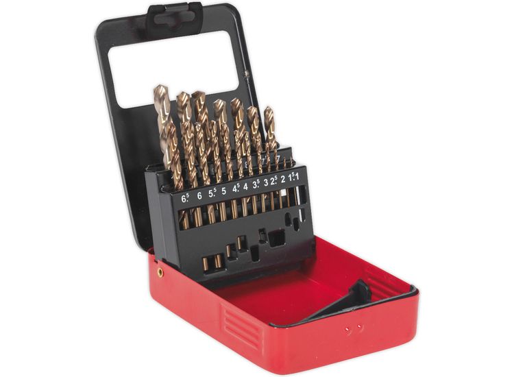 Sealey AK4701 HSS Cobalt Split Point Fully Ground Drill Bit Set 19pc Metric