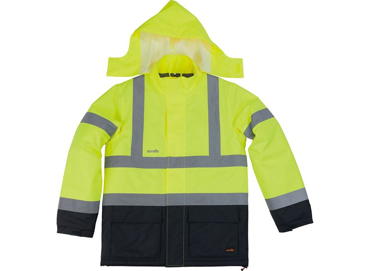 Scruffs High Visibility Waterproof Jacket Yellow/Navy