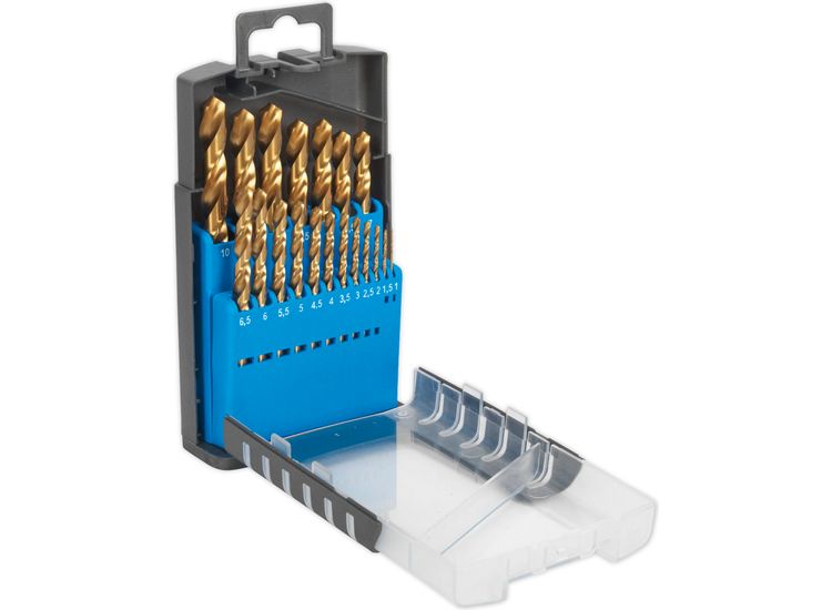 Sealey AK4719 HSS Fully Ground Drill Bit Set 19pc DIN 338 Metric