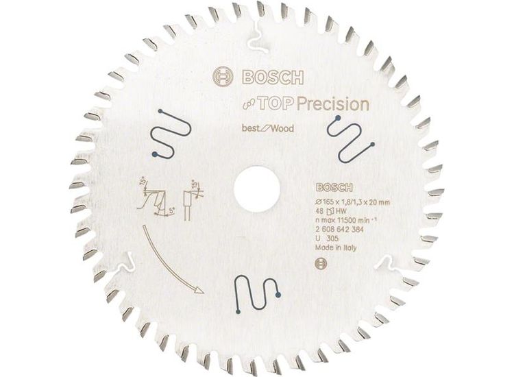 Bosch Powertool Accessories Best for Wood Circular Saw Blade 165 x 20mm x 48T