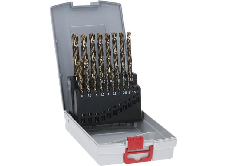 Bosch Powertool Accessories HSS-Cobalt ProBox Metal Drill Bit Set, 19 Piece