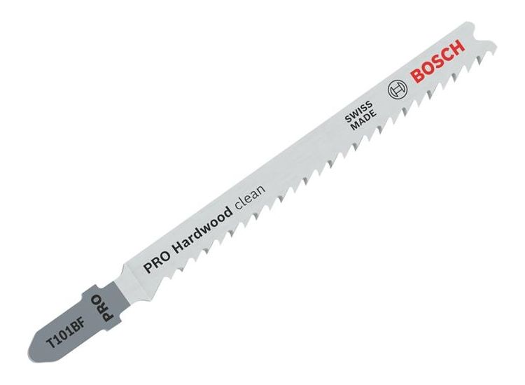 Bosch Powertool Accessories PRO Hardwood clean T101BF Jigsaw Blade 100mm Pack of 5