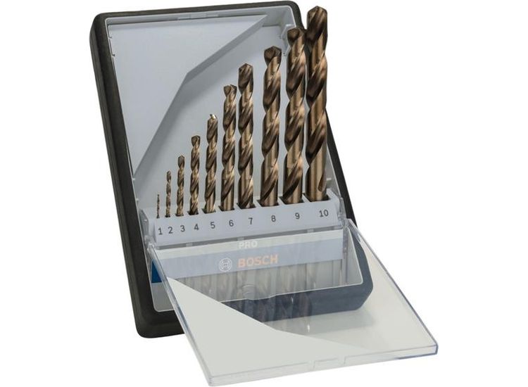 Bosch Powertool Accessories PRO Stainless Steel HSS-Co Twist Drill Bit Set, 10 Piece