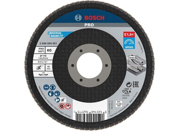 Bosch Powertool Accessories PRO X571 Flap Disc, Angled