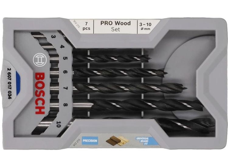 Bosch Powertool Accessories Professional Robust Line Brad Point Drill Bit Set, 7 Piece