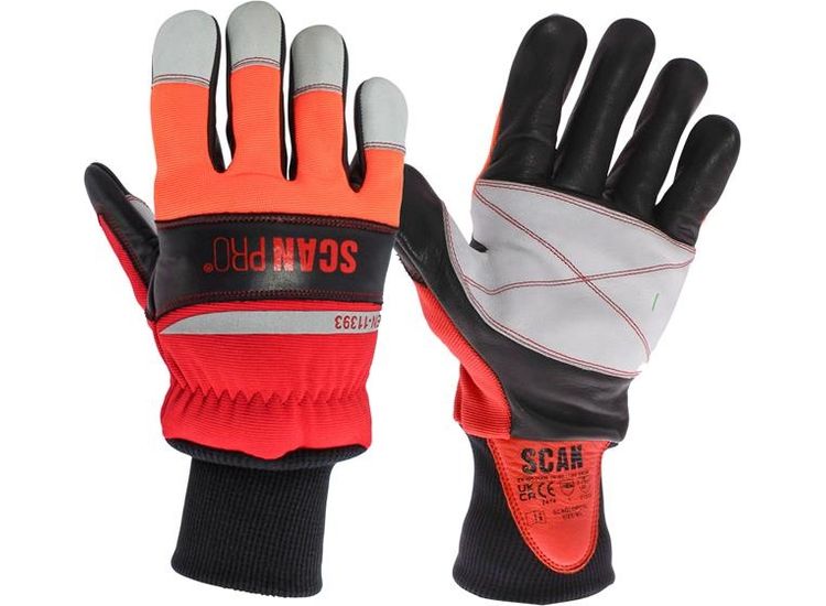 Scan Class 1 Dual Hand Chainsaw Leather Gloves
