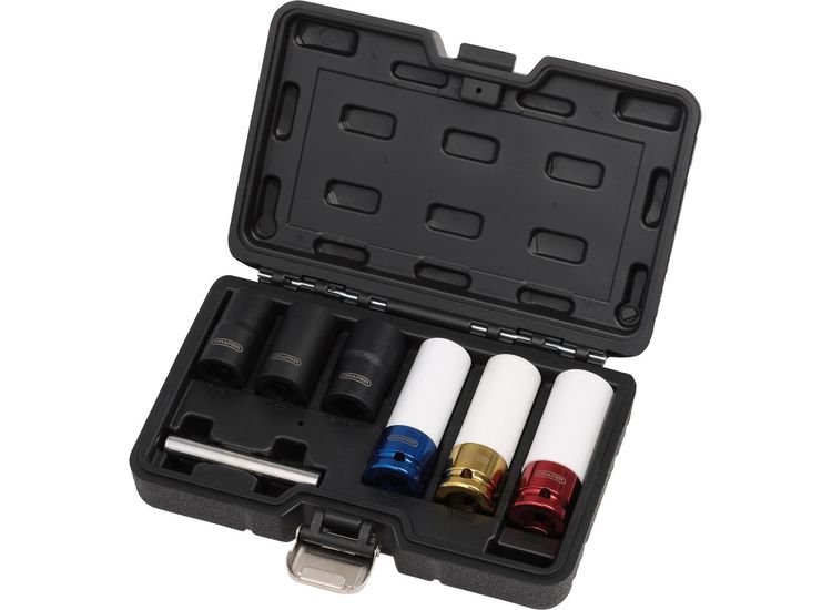 Draper 07115 Wheel Nut and Bolt Extractor Socket Set, 1/2" Sq. Dr. (7 Piece)