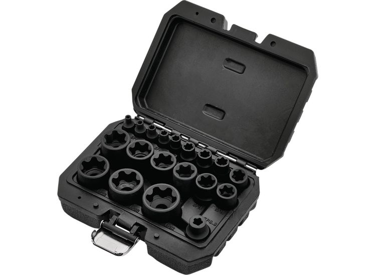 Draper 07128 External Torx Plus Socket Set, 1/4", 3/8", 1/2" Sq. Dr. (19 Piece)