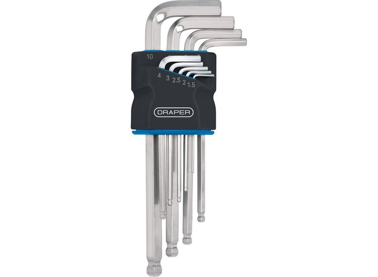 Draper 12808 Metric Long Arm Ball End Hex Key Set (9 Piece)