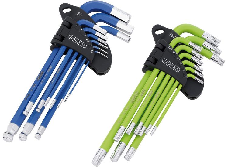 Draper 12823 Draper TX-STAR&amp;#174; Metric Ball End Hex Key Sets in EVA Storage Tray (18 Piece)