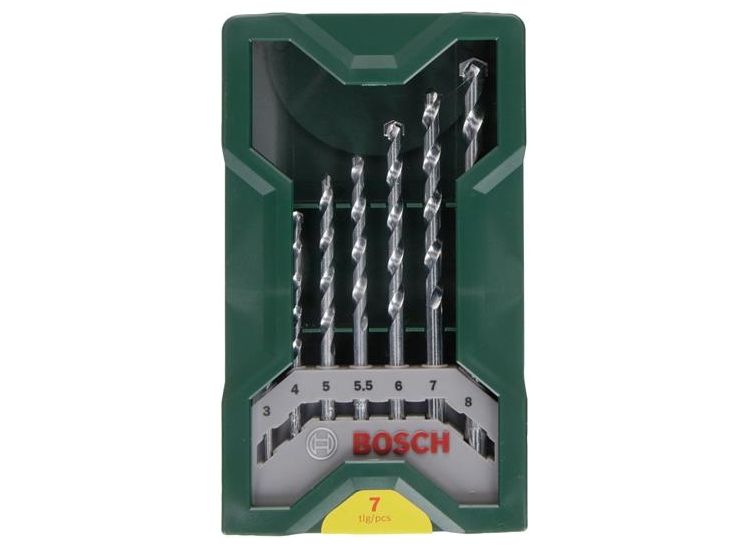 Bosch Powertool Accessories Mini-X-Line Masonry Drill Bit Set, 7 Piece