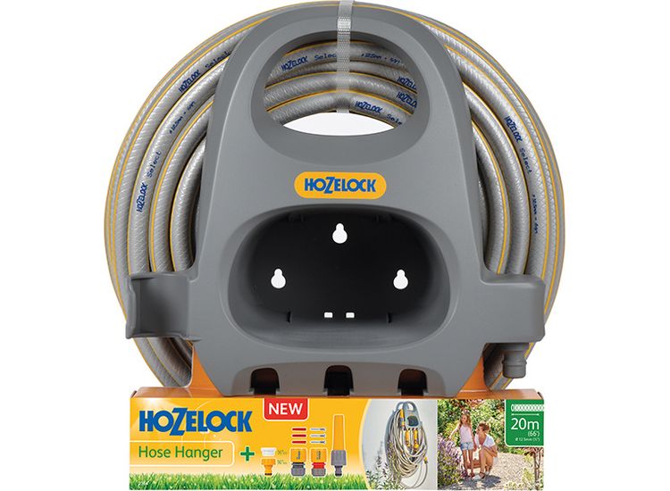Hozelock 2364 Hose Hanger with 20m Hose &amp; Fittings