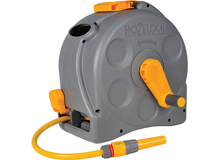 Hozelock 2415 25m 2-in-1 Compact Hose Reel + 25m of Starter Hose