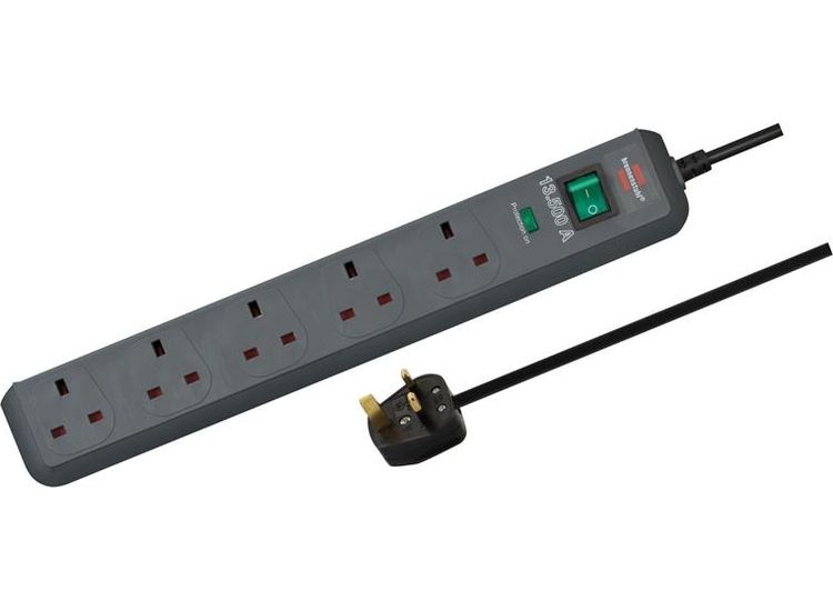 Brennenstuhl Eco-Line Extension Lead 240V 5-Gang 13A Anthracite 2m