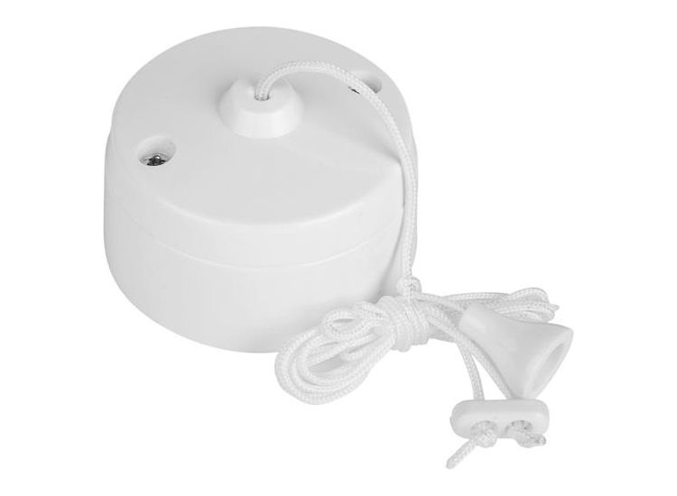Dencon White Ceiling Pull Switch 1-Way 6A