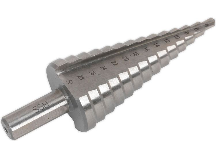 Sealey AK4732 HSS M2 Step Drill Bit 4-30mm Double Flute