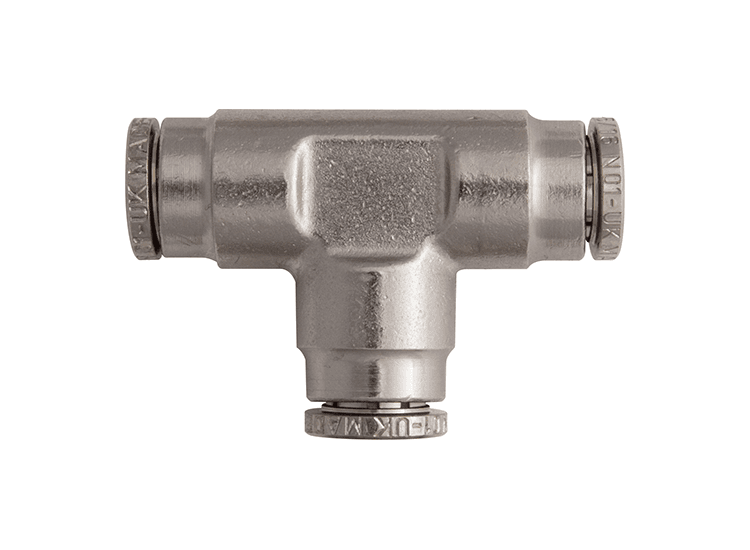 Brass Push-Fit Tube Couplings - Equal Tee, Metric