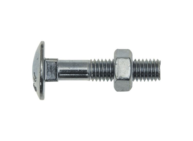 Coach Bolts with Steel Nuts, Cup Square Head - Metric