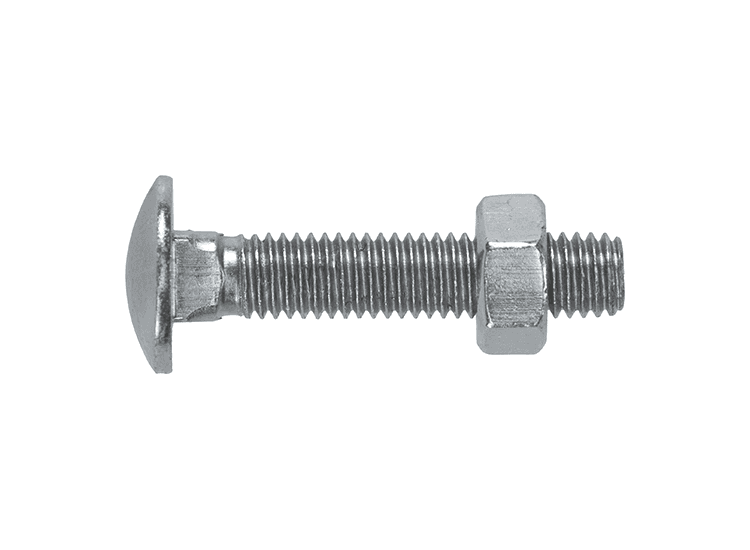 Coach Bolts with Steel Nuts, Cup Square Head - Metric, Fully Threaded