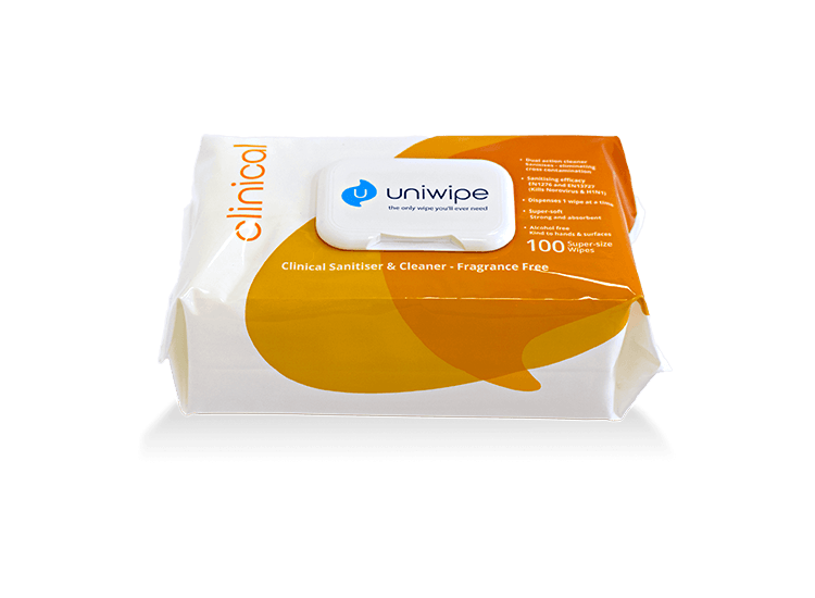 UNIWIPE 'Clinical' Sanitiser &amp; Cleaner Wipes