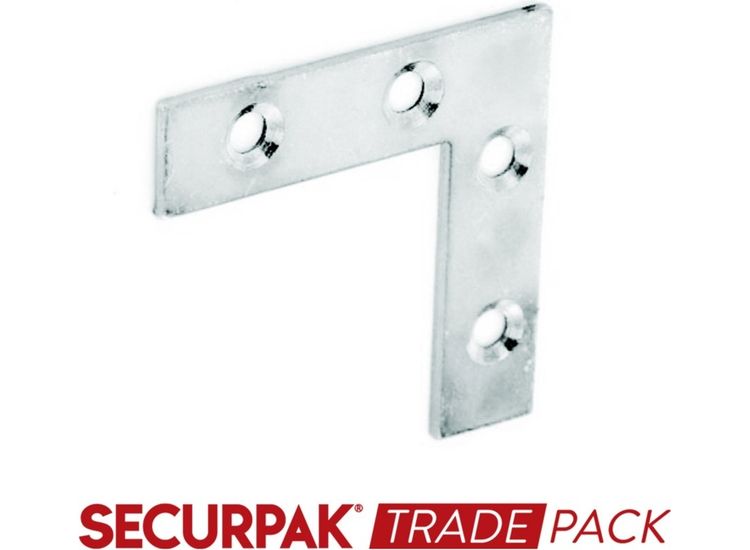 Securpak T10183 Corner Plate Zinc Plated 75mm