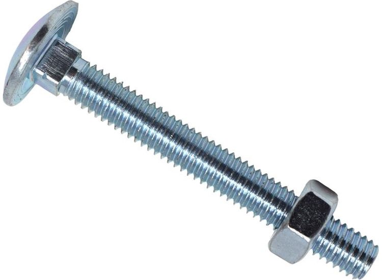 METALMATE® Cup Square Hex Bolt &amp; Nut ZP M6 x 100mm Box 25