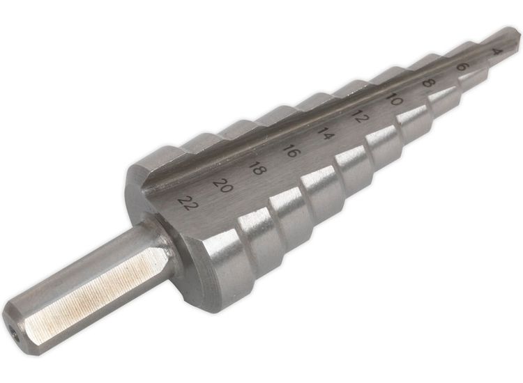 Sealey AK4744 HSS 4341 Step Drill Bit 4-22mm Double Flute