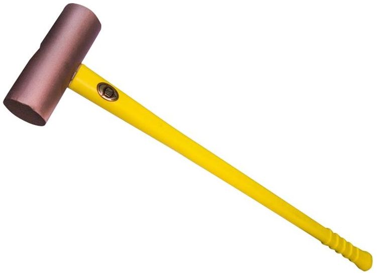 Thor Round Solid Copper Mallet, Fiberglass Handle