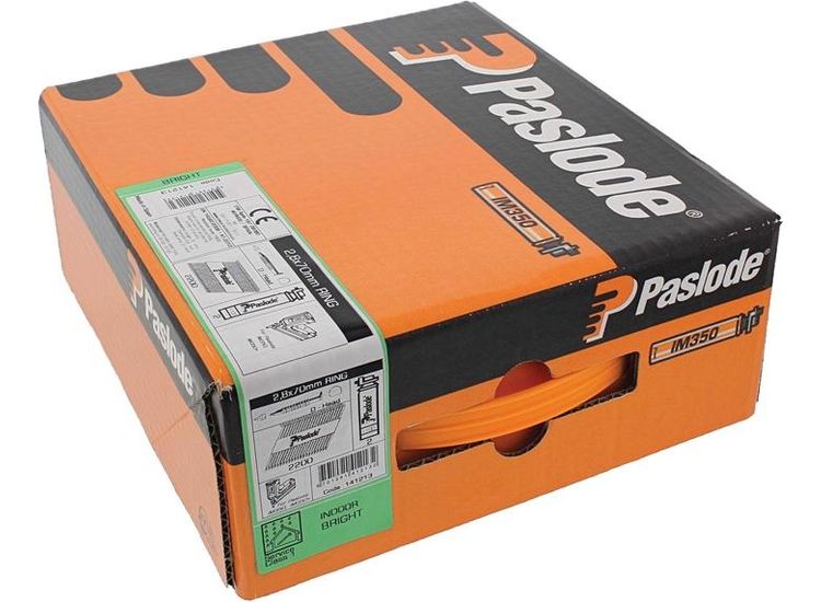 Paslode 2.8 x 63mm IM350+ Ring Shank Nails Bright Finish Box of 3300 + 3 Fuel Cells