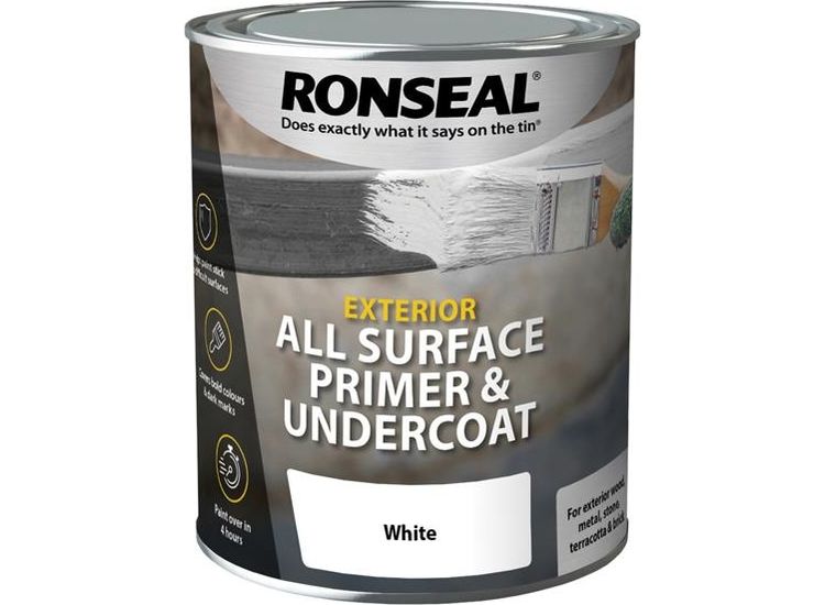 Ronseal All Surface Primer &amp; Undercoat Exterior White 750ml
