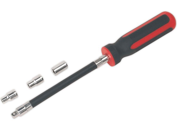 Sealey VS063 Flexible Hose Clip Nut Driver Set 4pc 5, 6 &amp; 7mm