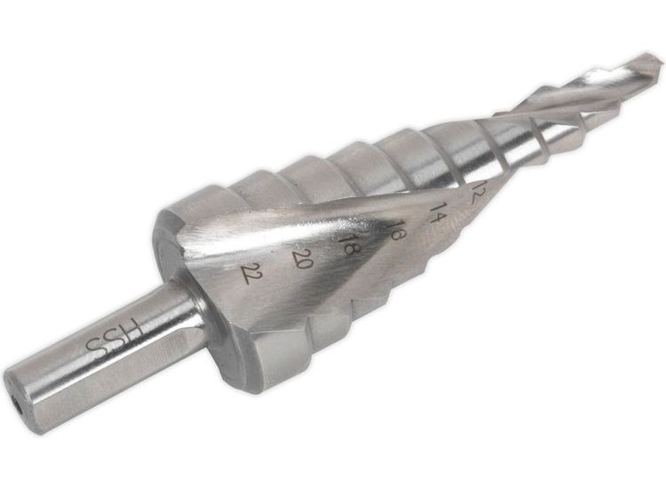 Sealey AK4747 HSS 4341 Step Drill Bit 4-22mm Spiral Flute
