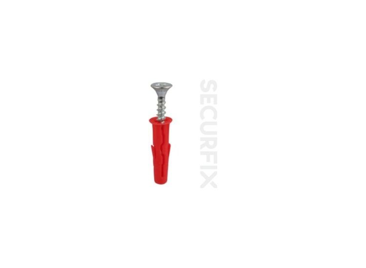 Securfix T11454 General Purpose Red Plugs With Screws